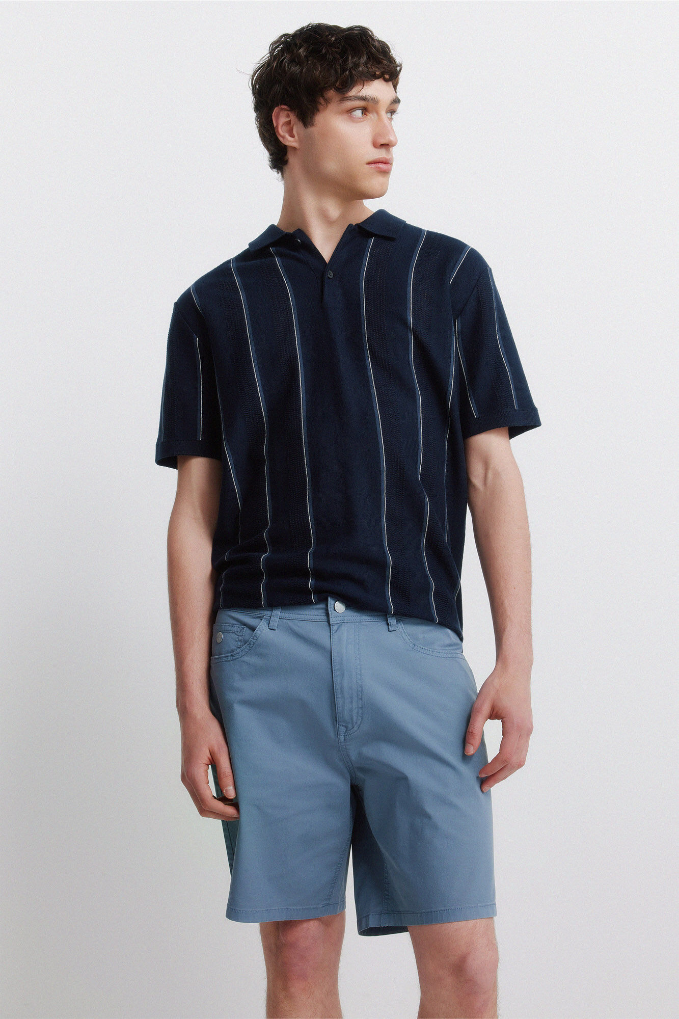 Springfield Bermudas ligeras de 5 bolsillos lavado regular fit azul