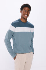 Springfield Playera manga larga cortes azul