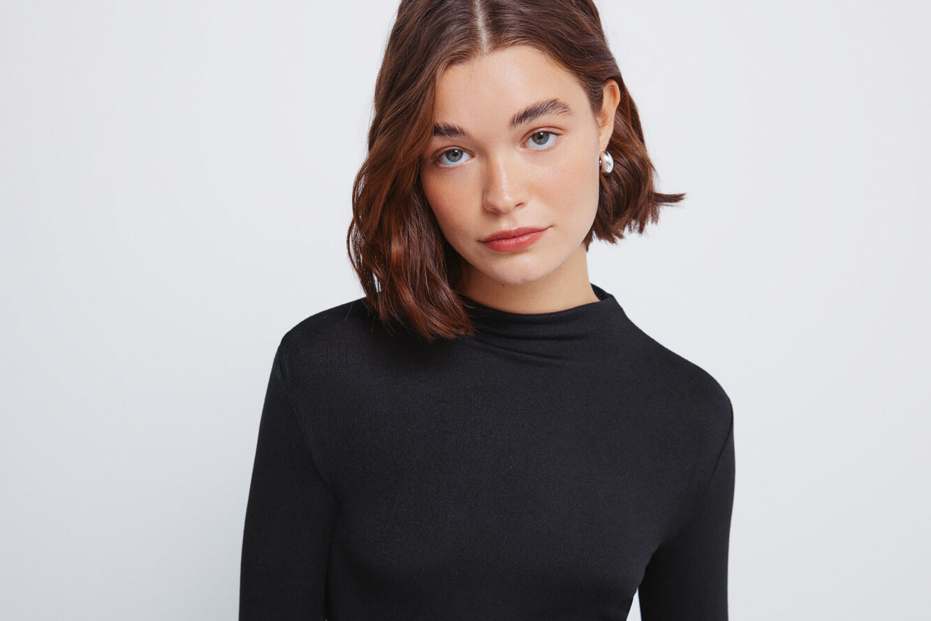 Springfield Playera de cuello Perkins de soft touch negro