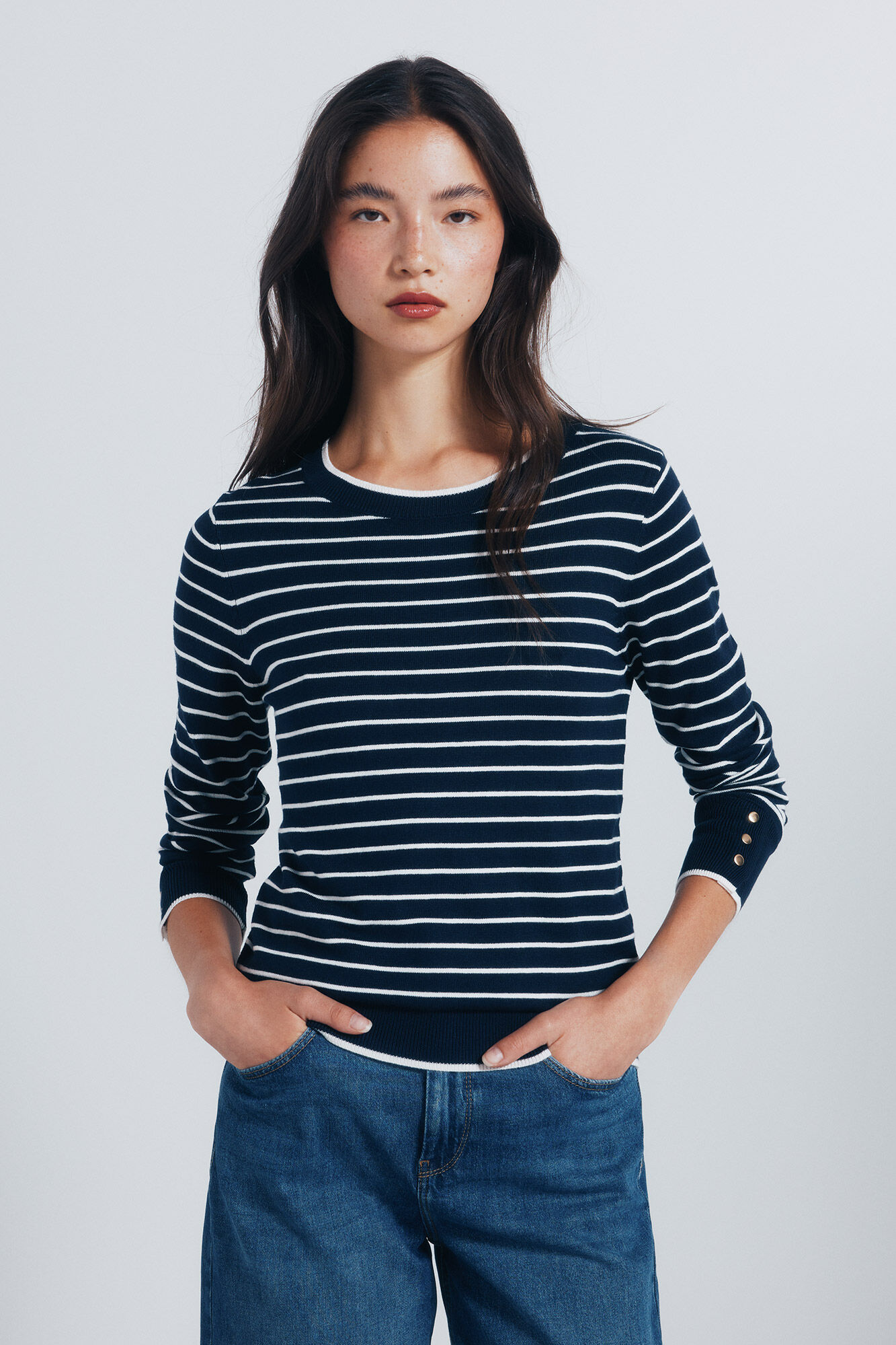 Springfield Su&eacute;ter fino botones pu&ntilde;os