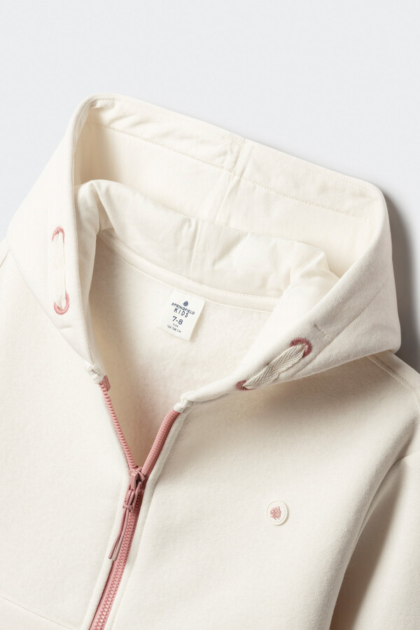 Springfield Kids Sudadera cremallera niña blanco
