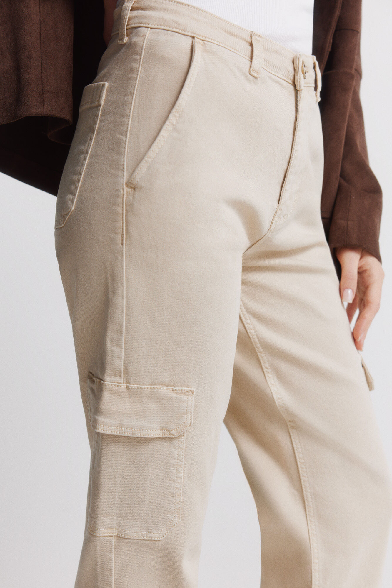 Springfield Pantalones cargo de algod&oacute;n beige