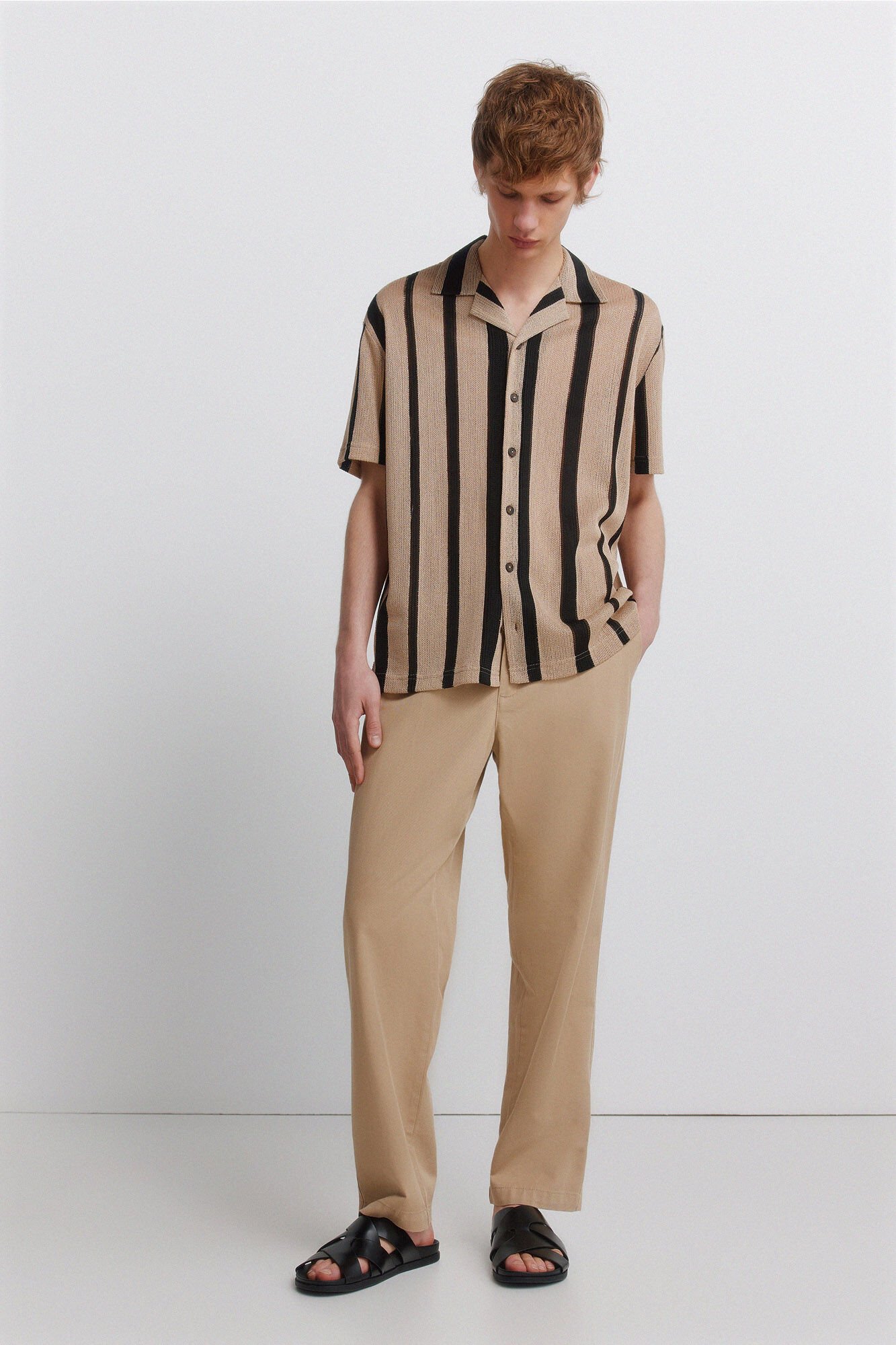 Springfield Polo camisero de estructura regular fit beige