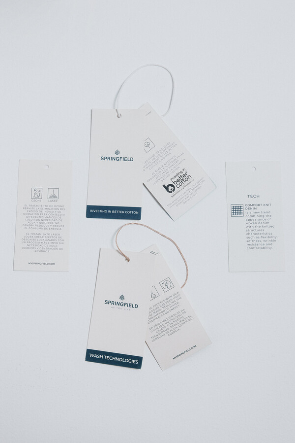 Springfield Jeans de denim de punto teñidos y ajustados turquesa