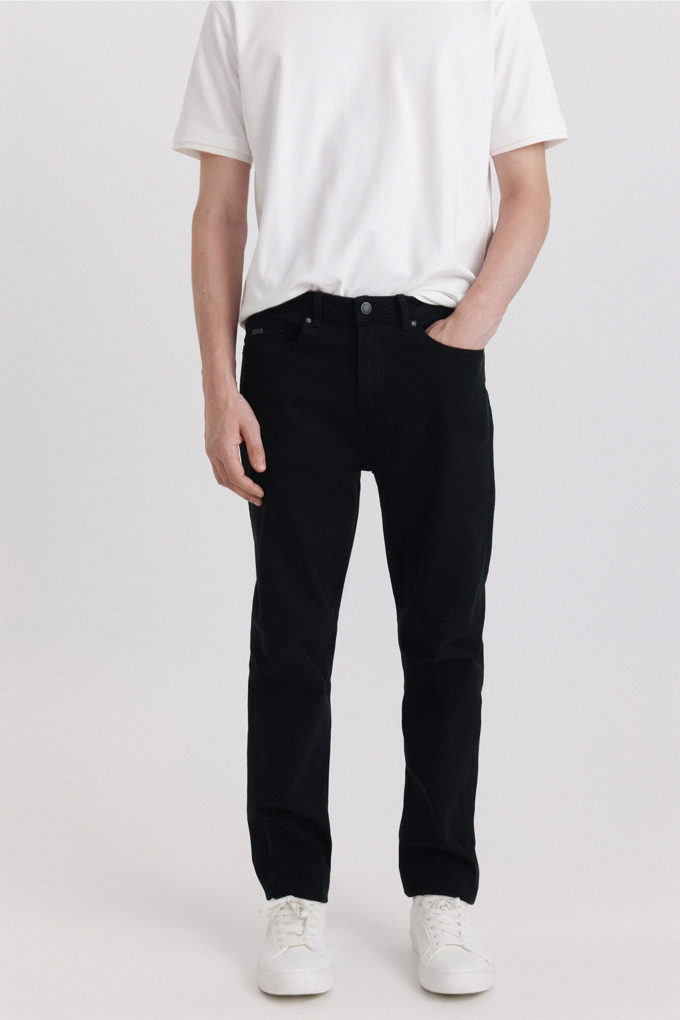 Springfield Pantal&oacute;n de 5 bolsillos slim lavado negro