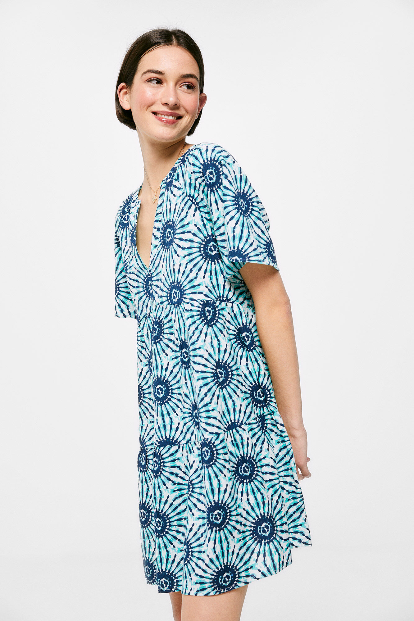 Springfield Vestido T&uacute;nica Algod&oacute;n Lino azul