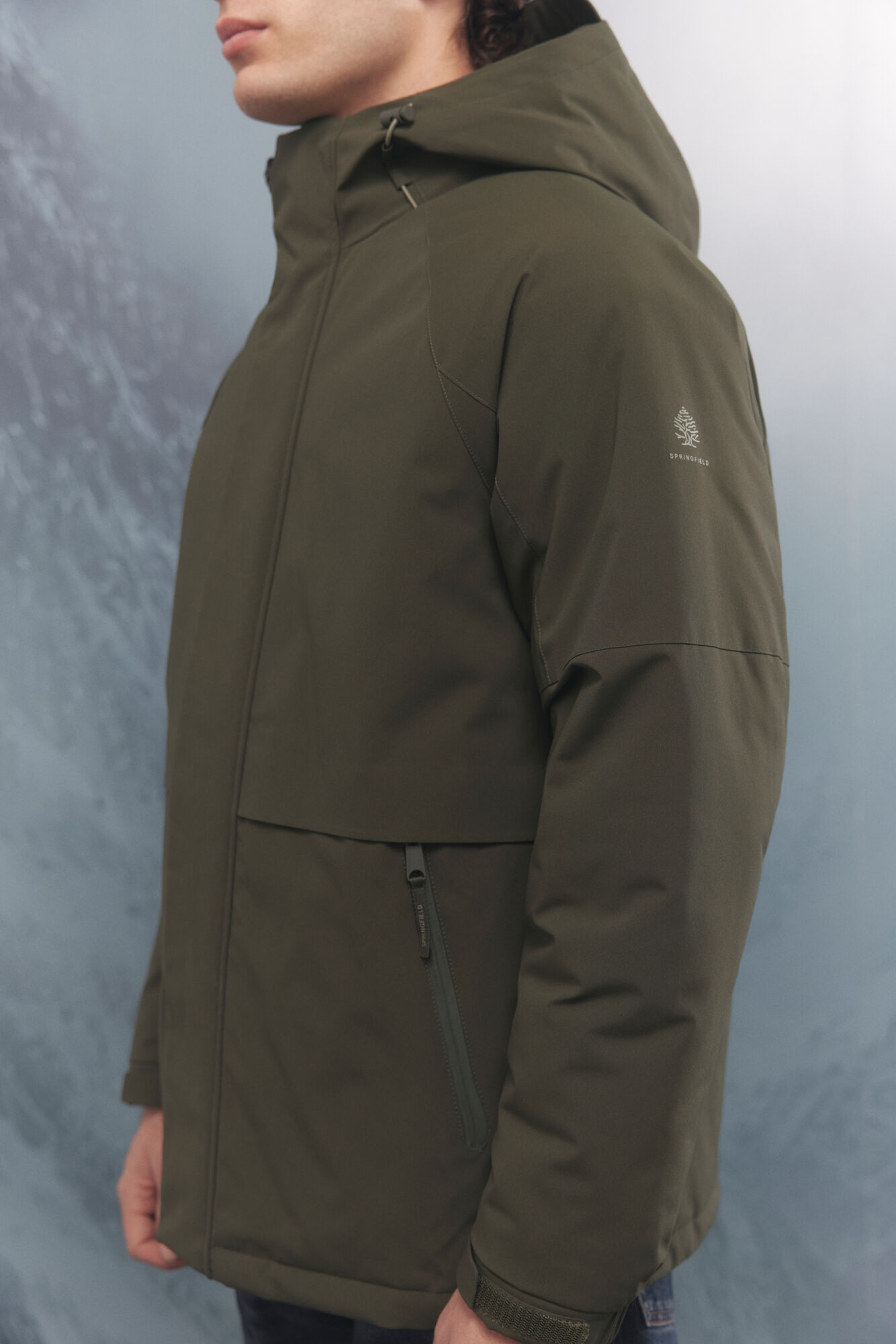 Springfield Parka t&eacute;rmica con relleno kaki