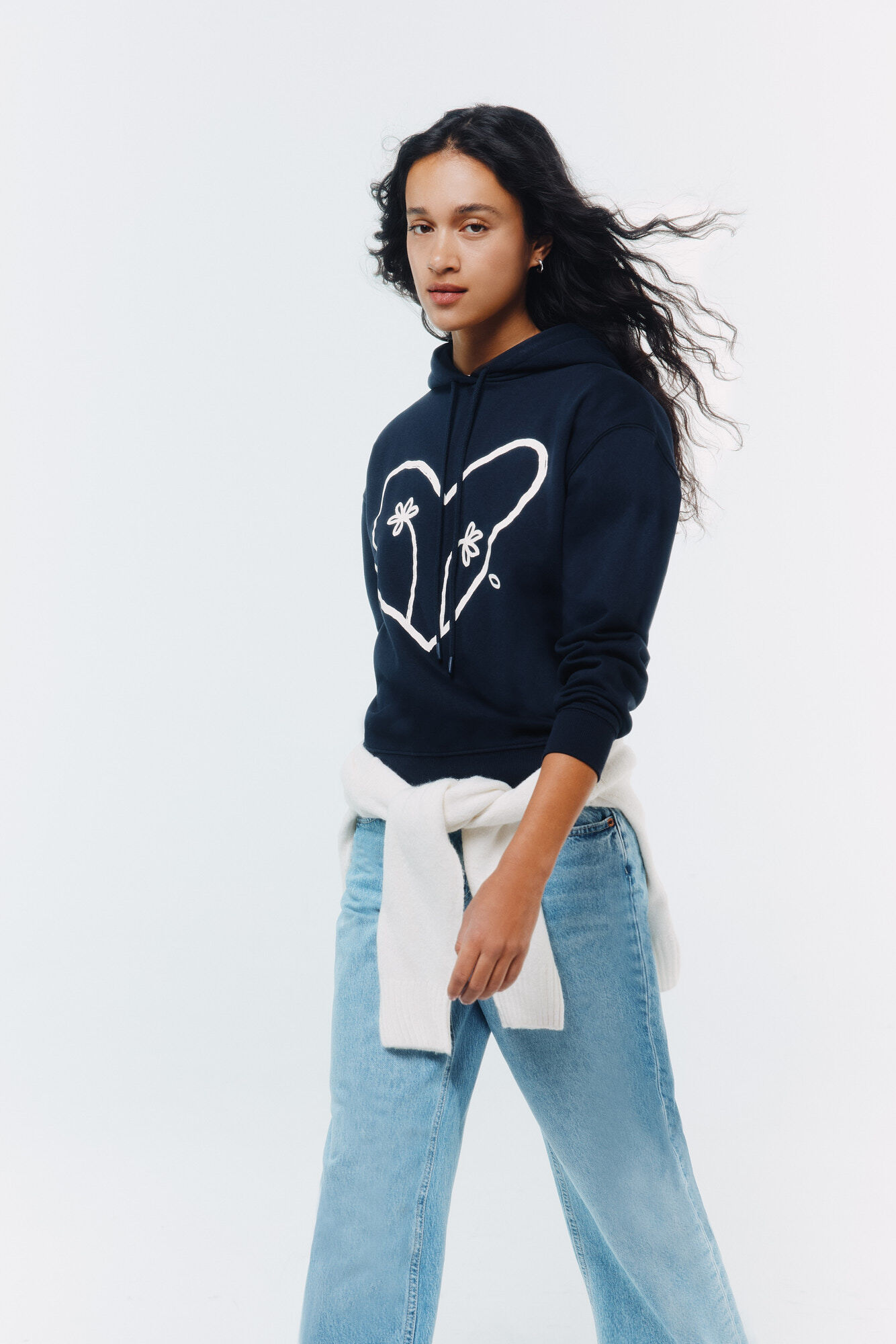 Springfield Sudadera dos flores negro