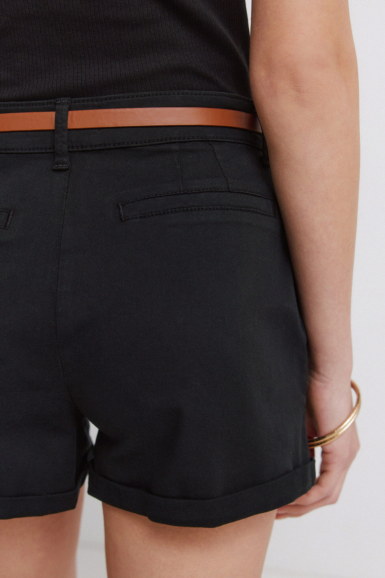 Springfield Short chino de algod&oacute;n negro