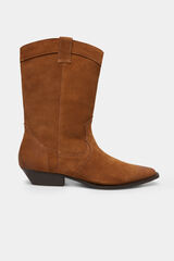 Springfield Botas Cowboy Piel Serraje café