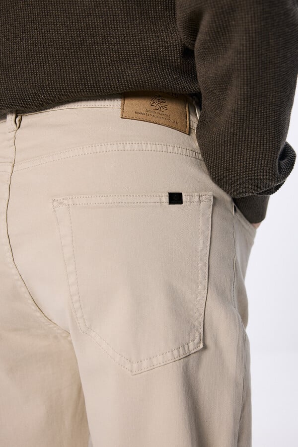 Springfield Pantalón color lavado slim fit beige