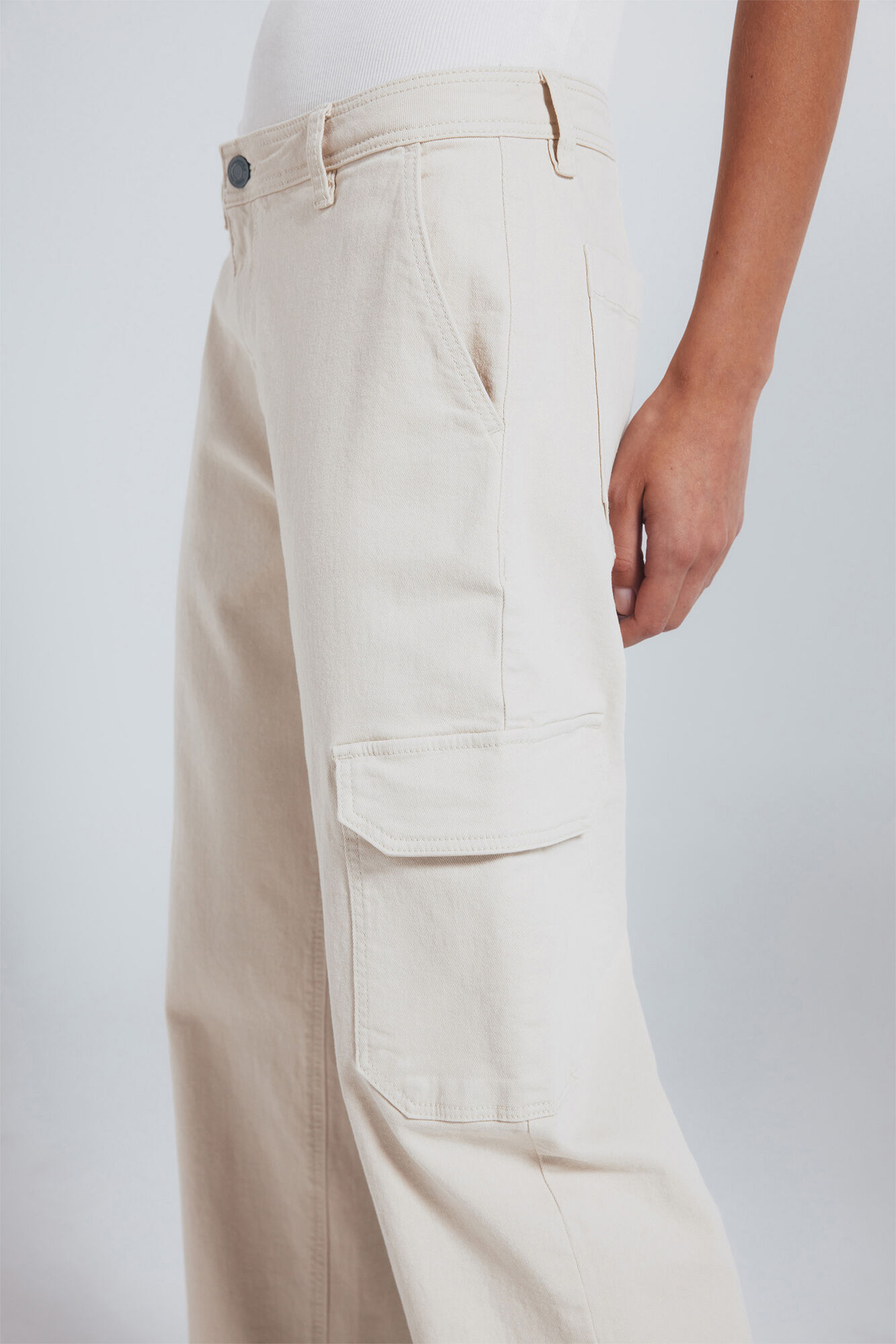 Springfield Pantalones cargo algod&oacute;n nude