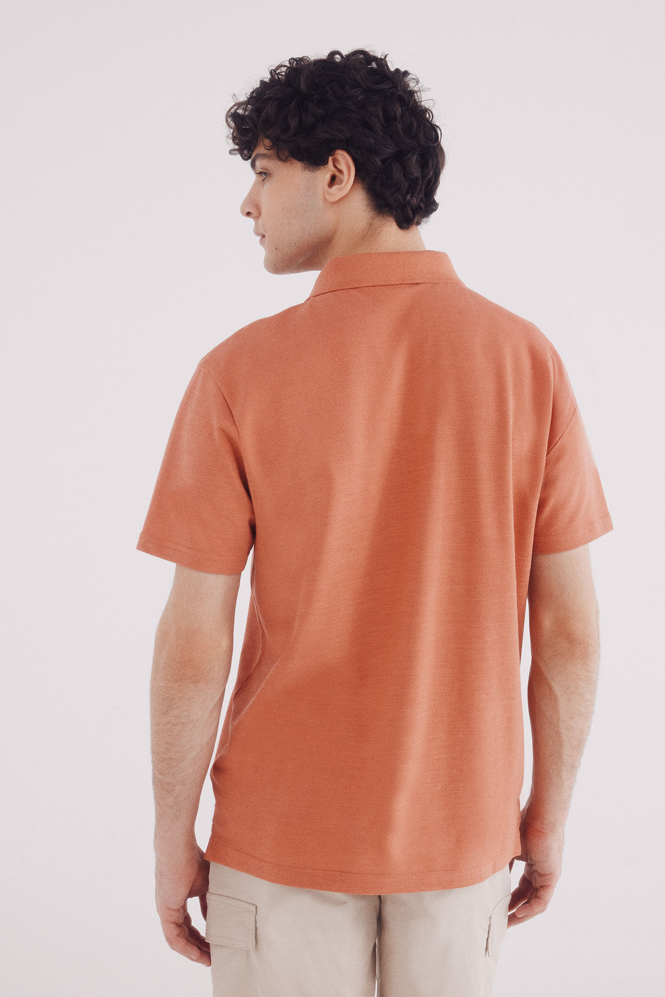 Springfield Polo piqu&eacute; fantas&iacute;a color regular fit naranja