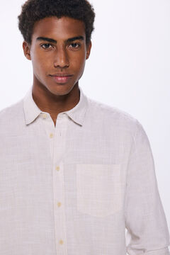 Springfield Camisa estructura bicolor beige