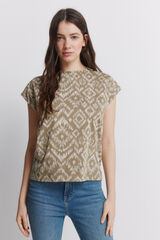 Springfield Playera estampado &eacute;tnico kaki