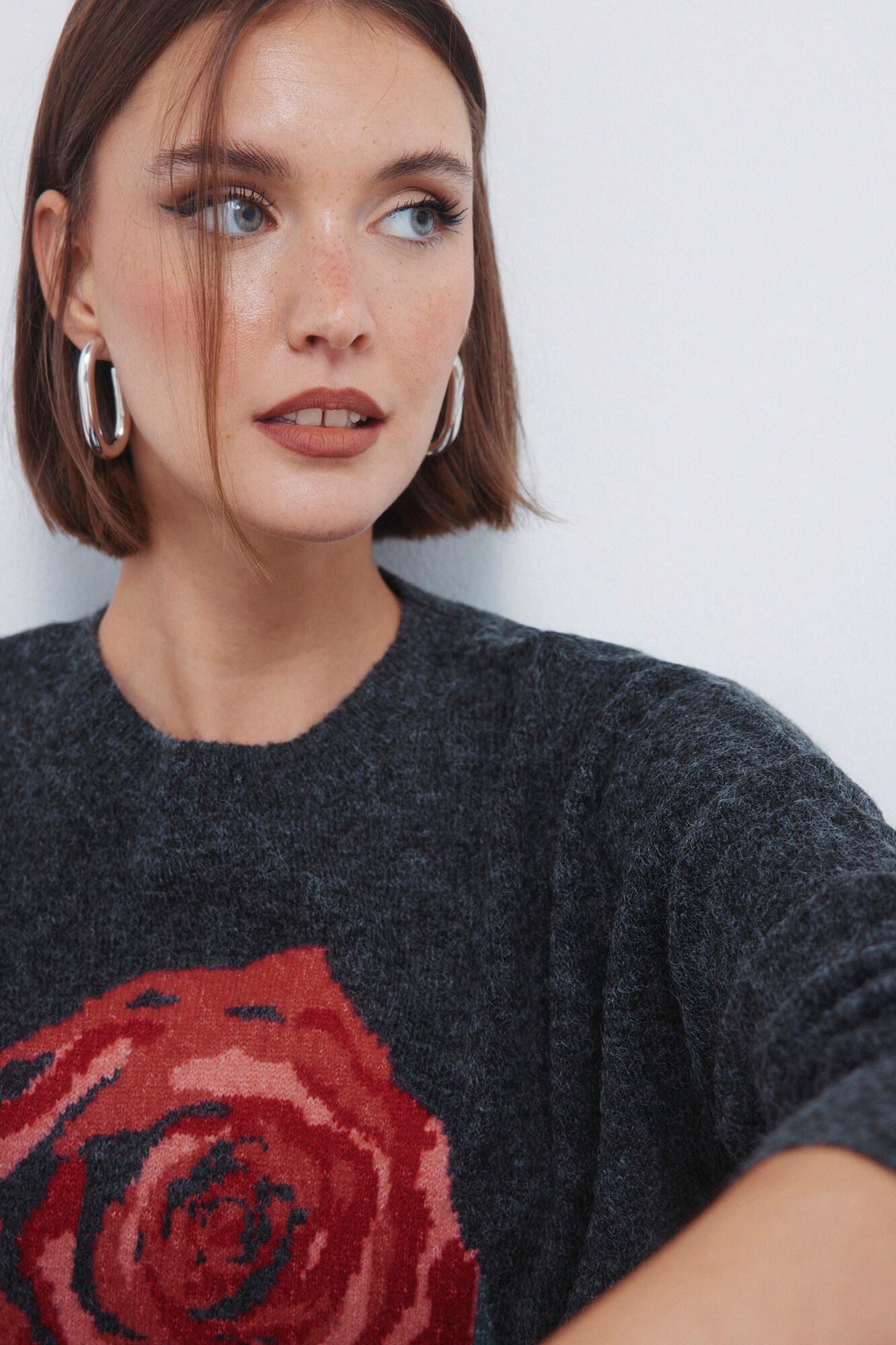 Springfield Jersey de intarsia rosa negro