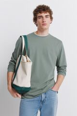 Springfield Camiseta manga larga doble efecto melange verde