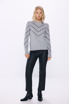 Springfield Suéter chevron lurex gris
