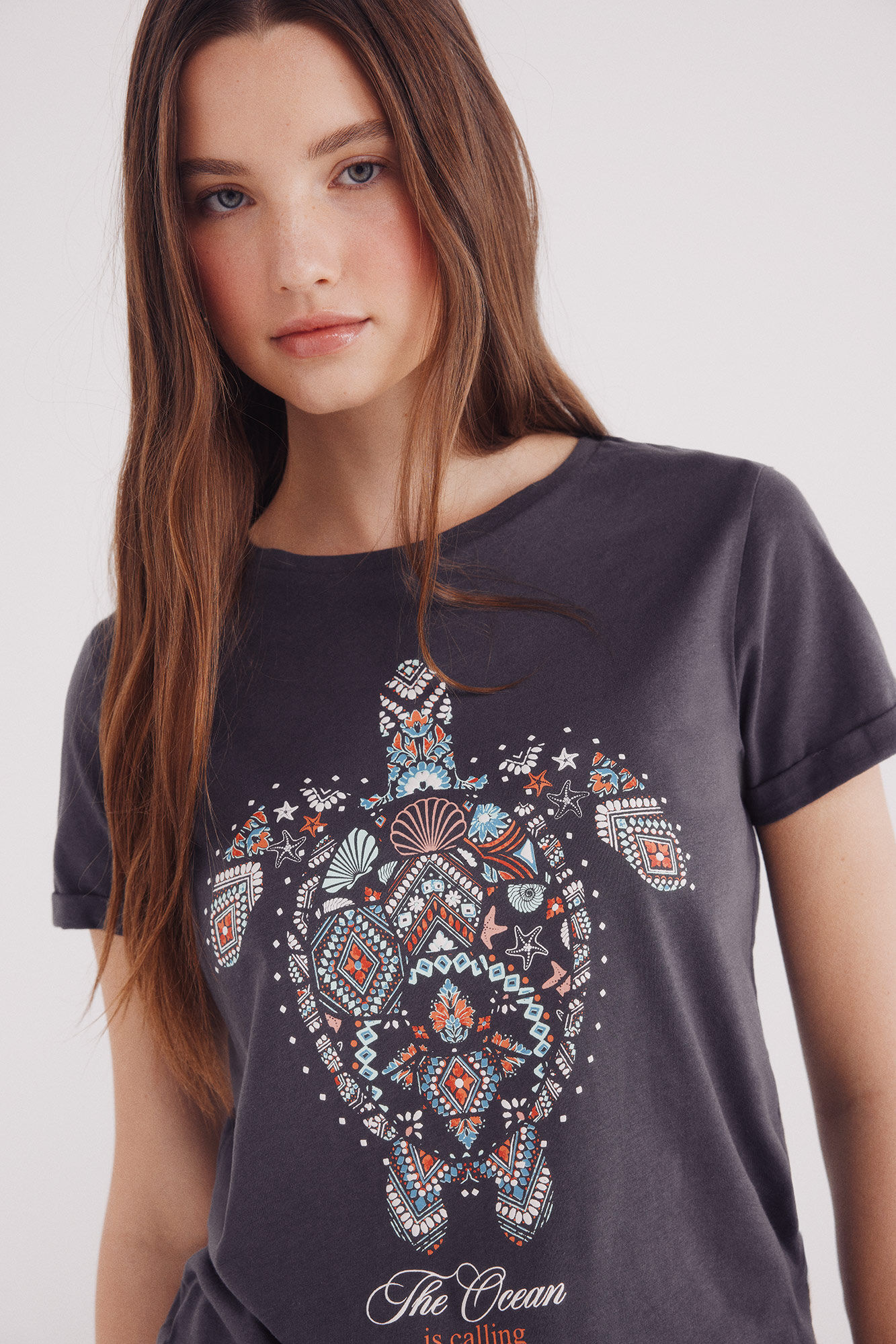 Springfield Playera gr&aacute;fica marina gris