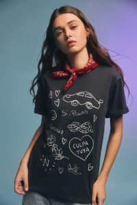 Springfield Playera gráfica gris