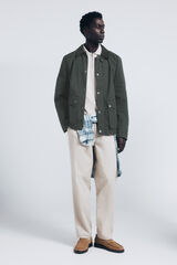 Springfield Parka corta cuello pana khaki