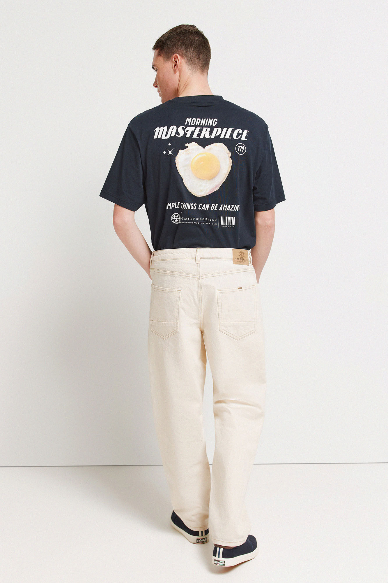 Springfield Jeans corte recto crudo blanco