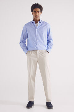 Springfield Camisa popelín rayas vestir azul indigo