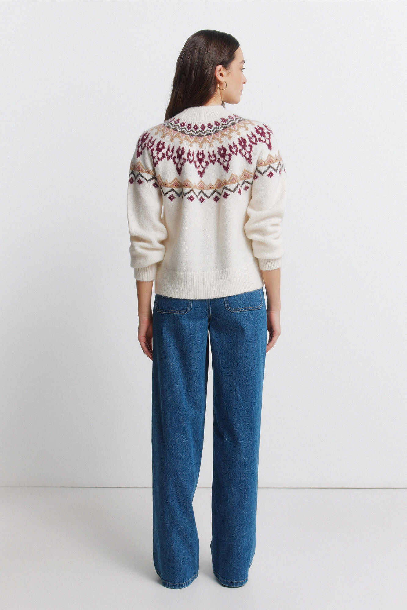 Springfield Jeans s&uacute;per anchos con bolsillos de parche azul