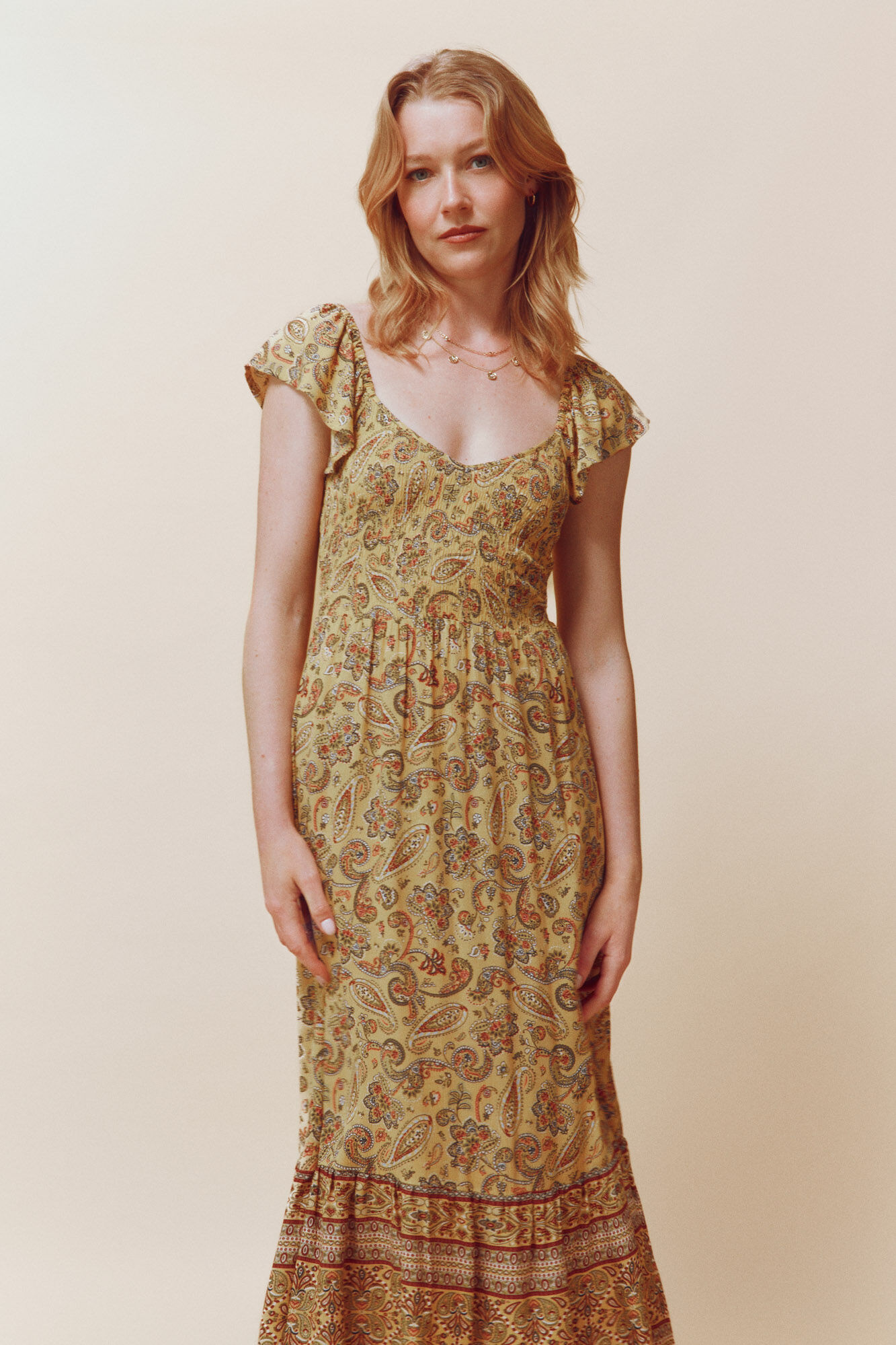 Springfield Vestido Cerde&ntilde;a amarillo