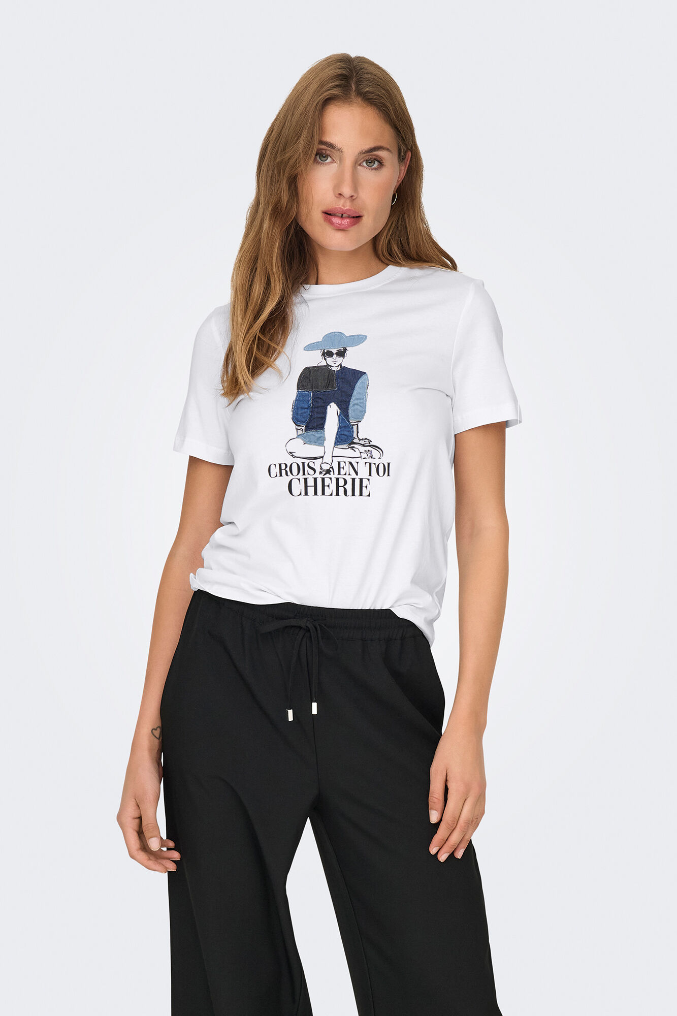 Only Playera estampada manga corta