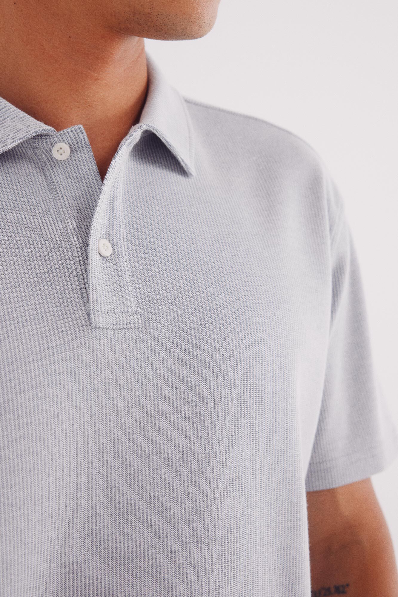 Springfield Polo estructura microrayas azul