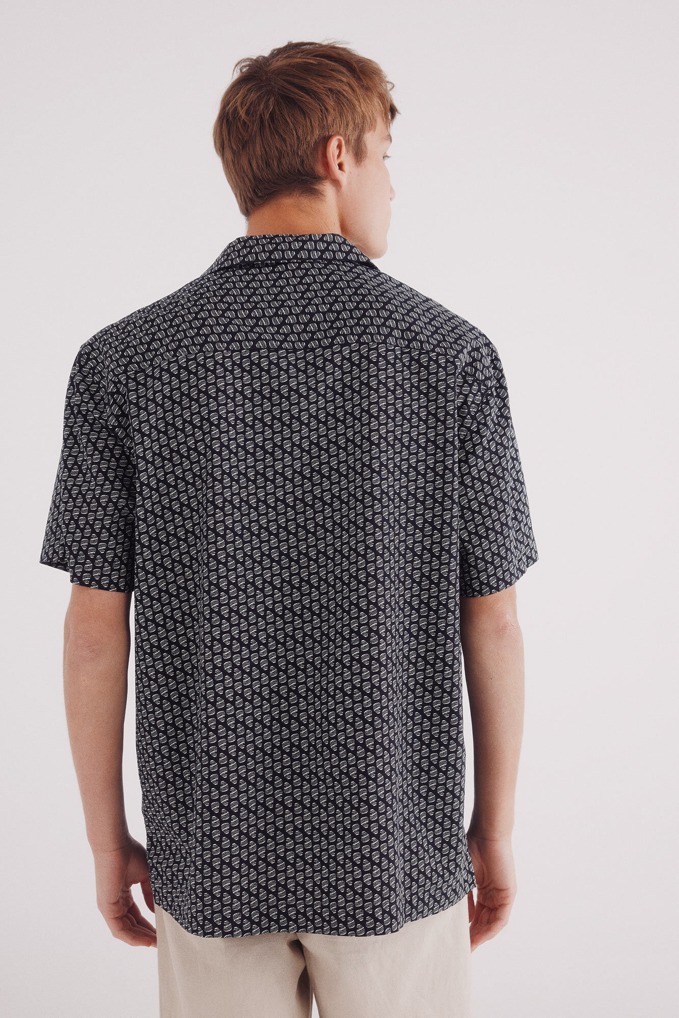 Springfield Camisa bowling manga corta estampada negro