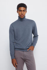 Springfield Jersey básico de cuello alto azul indigo