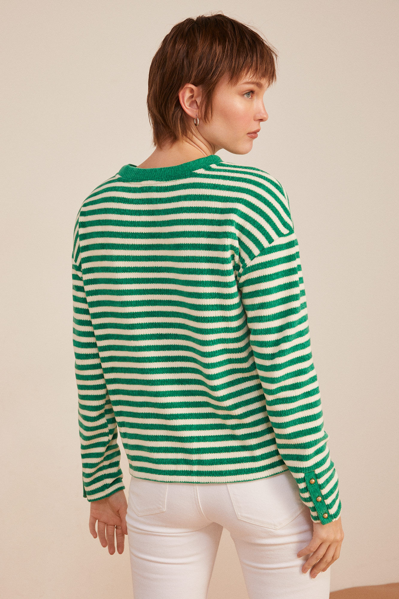 Springfield Playera Chenilla Rayas verde