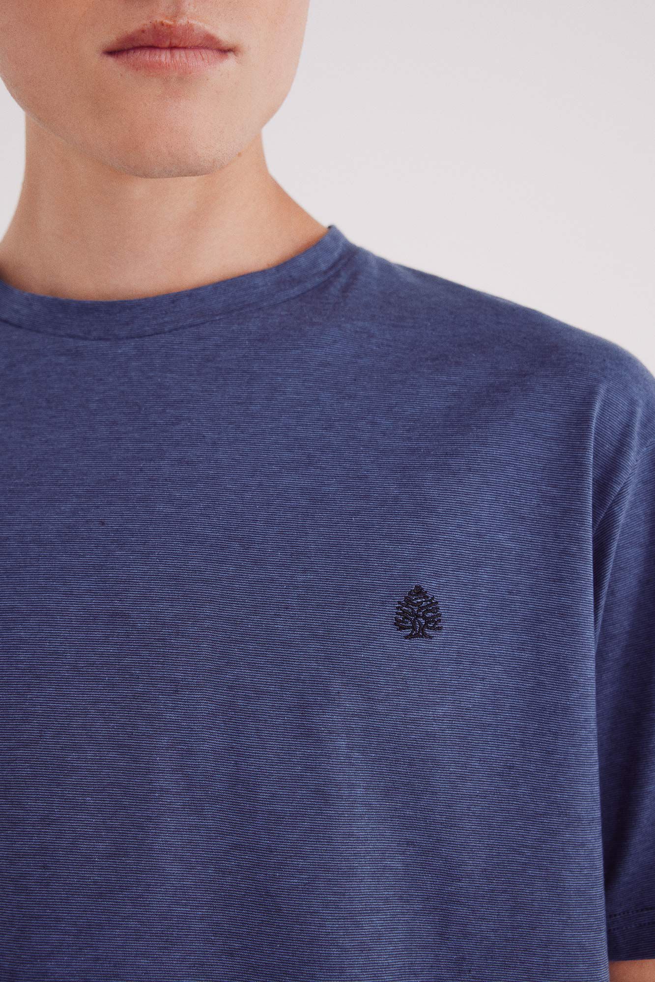 Springfield Playera microraya tejida azul