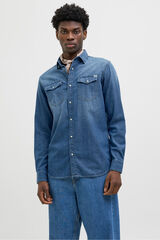 Springfield Camisa denim confort fit azulado