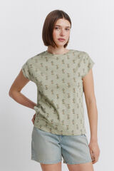 Springfield Playera de manga corta estampada verde