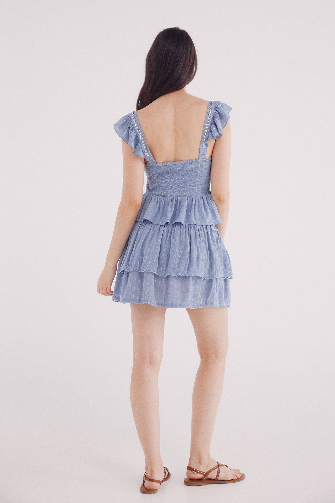 Springfield Falda corta volantes azul