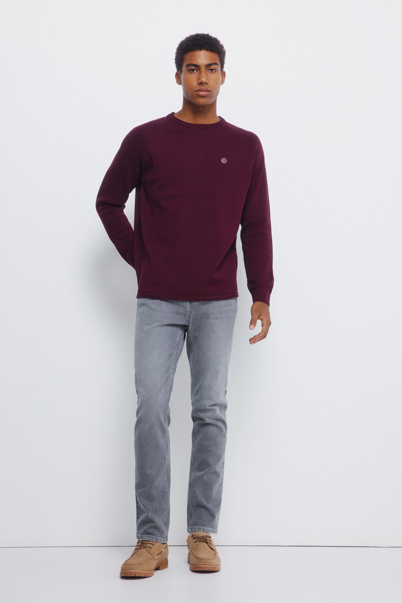 Springfield Jeans grises de lavado medio y corte entallado