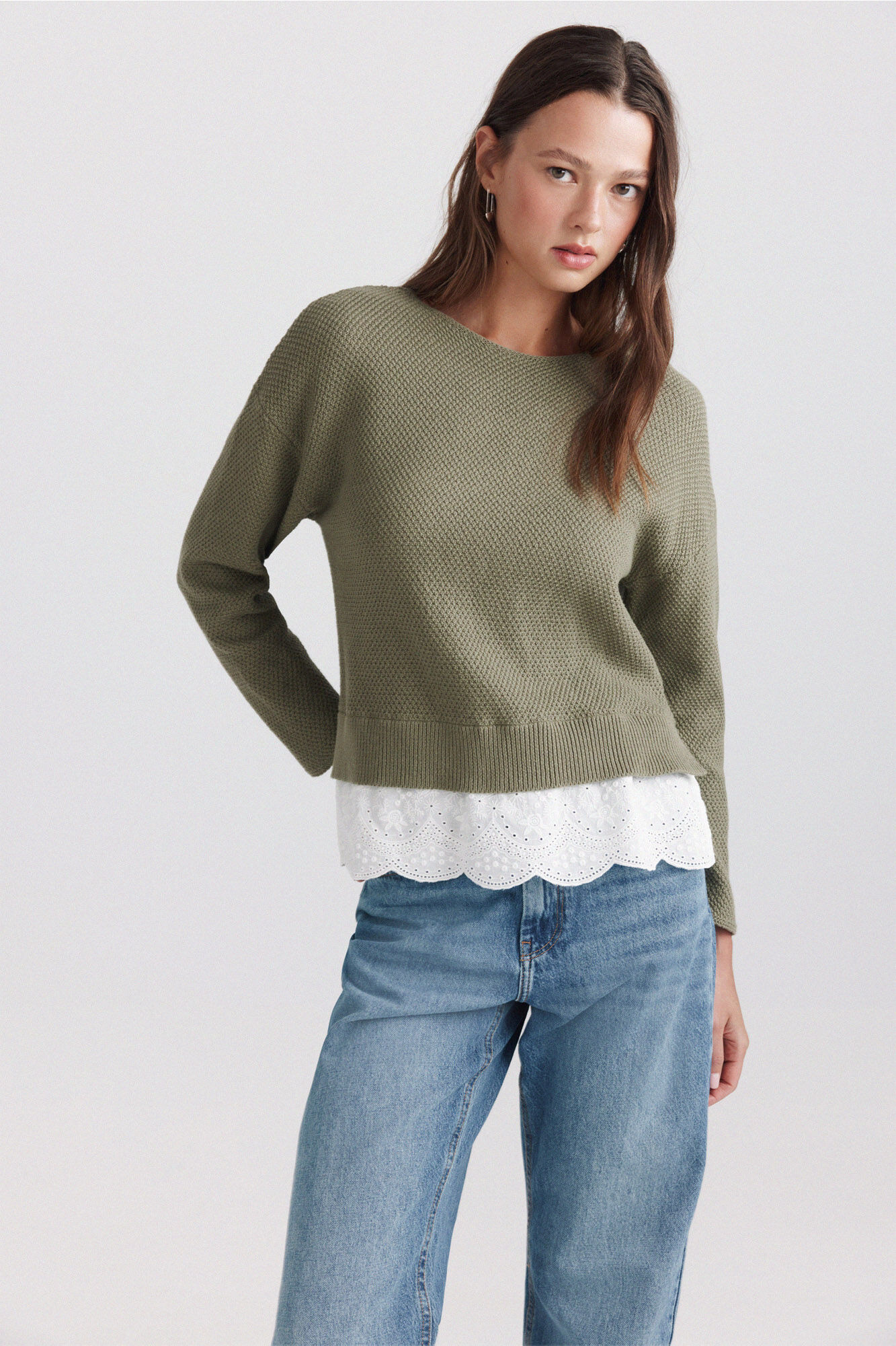 Springfield Jersey bimateria de encaje