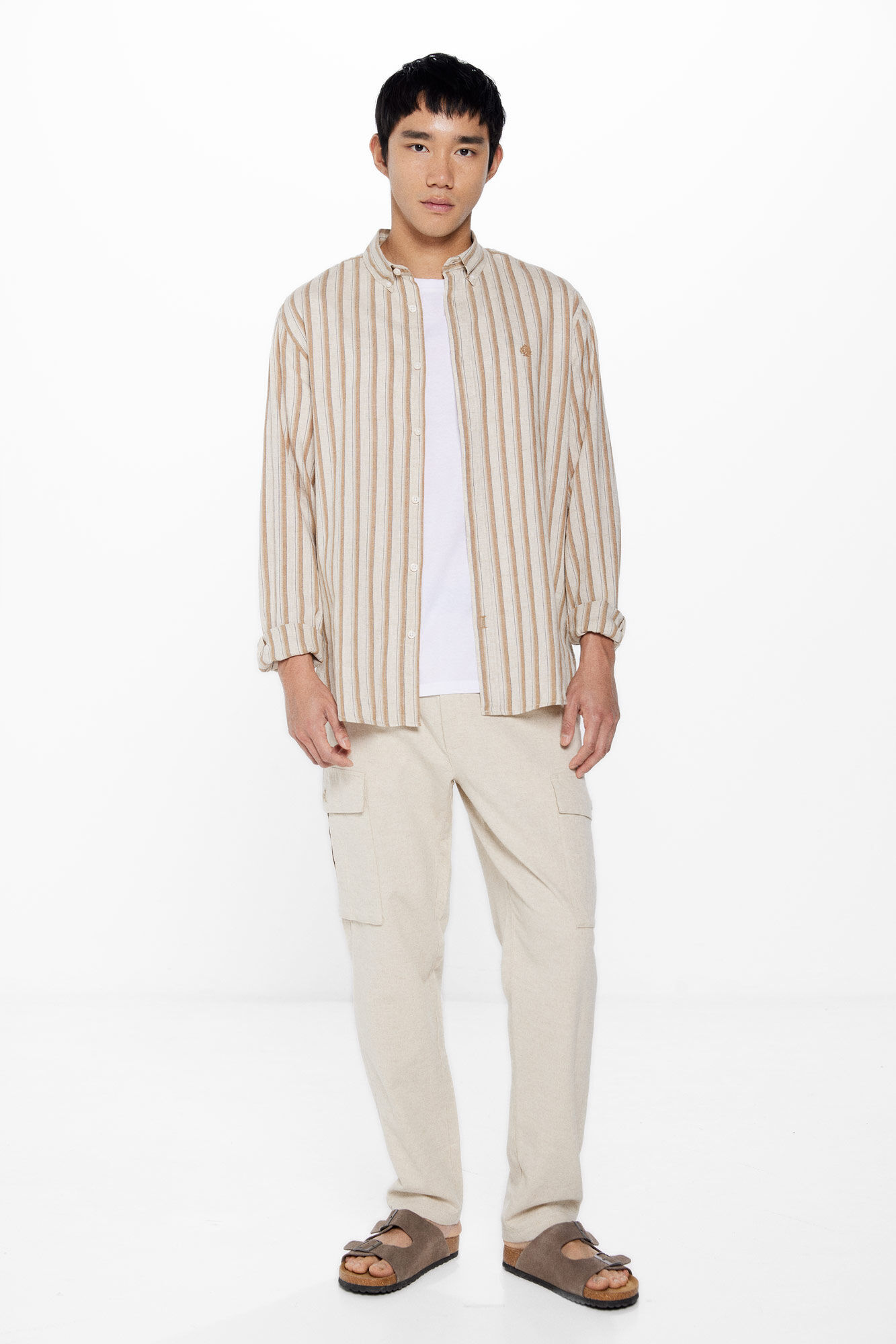 Camisa lino springfield outlet
