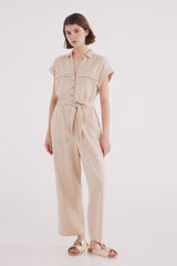 Springfield Jumpsuit largo algodón lino estampado