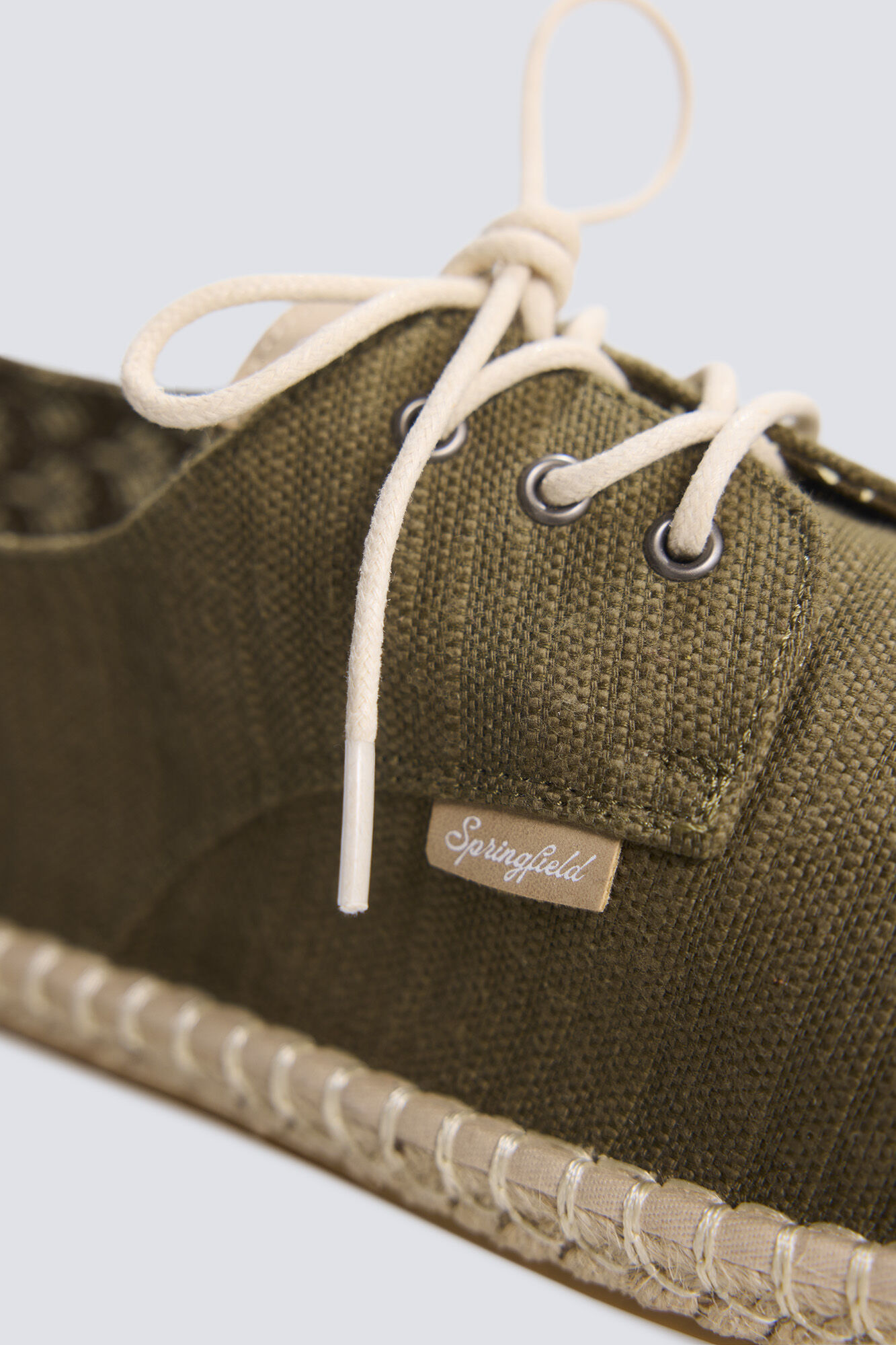 Springfield Alpargata r&uacute;stica con cordones verde