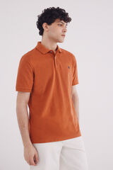 Springfield Polo piqué básico fantasía regular fit naranja