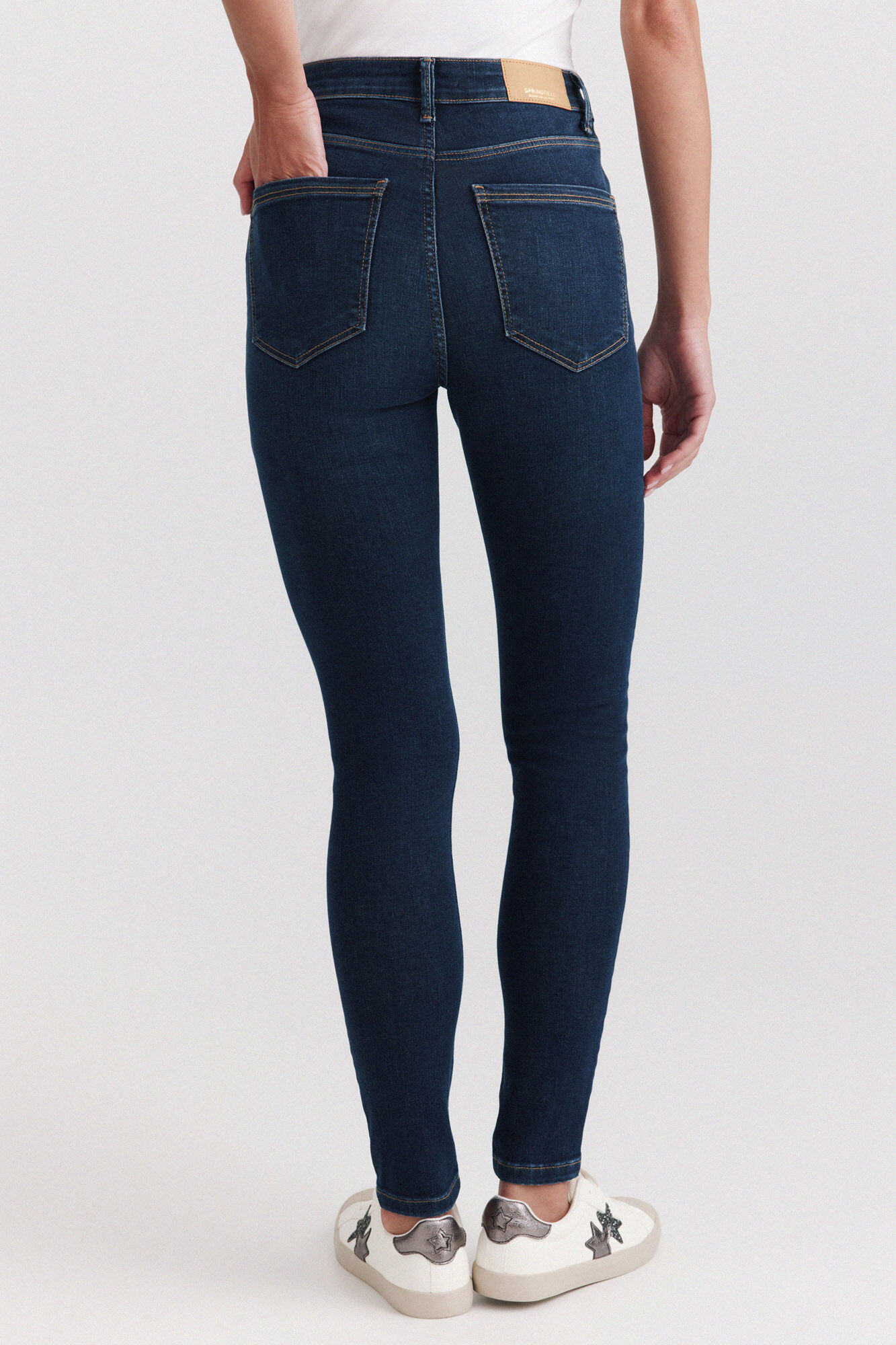 Springfield Jeans skinny de tiro alto azul