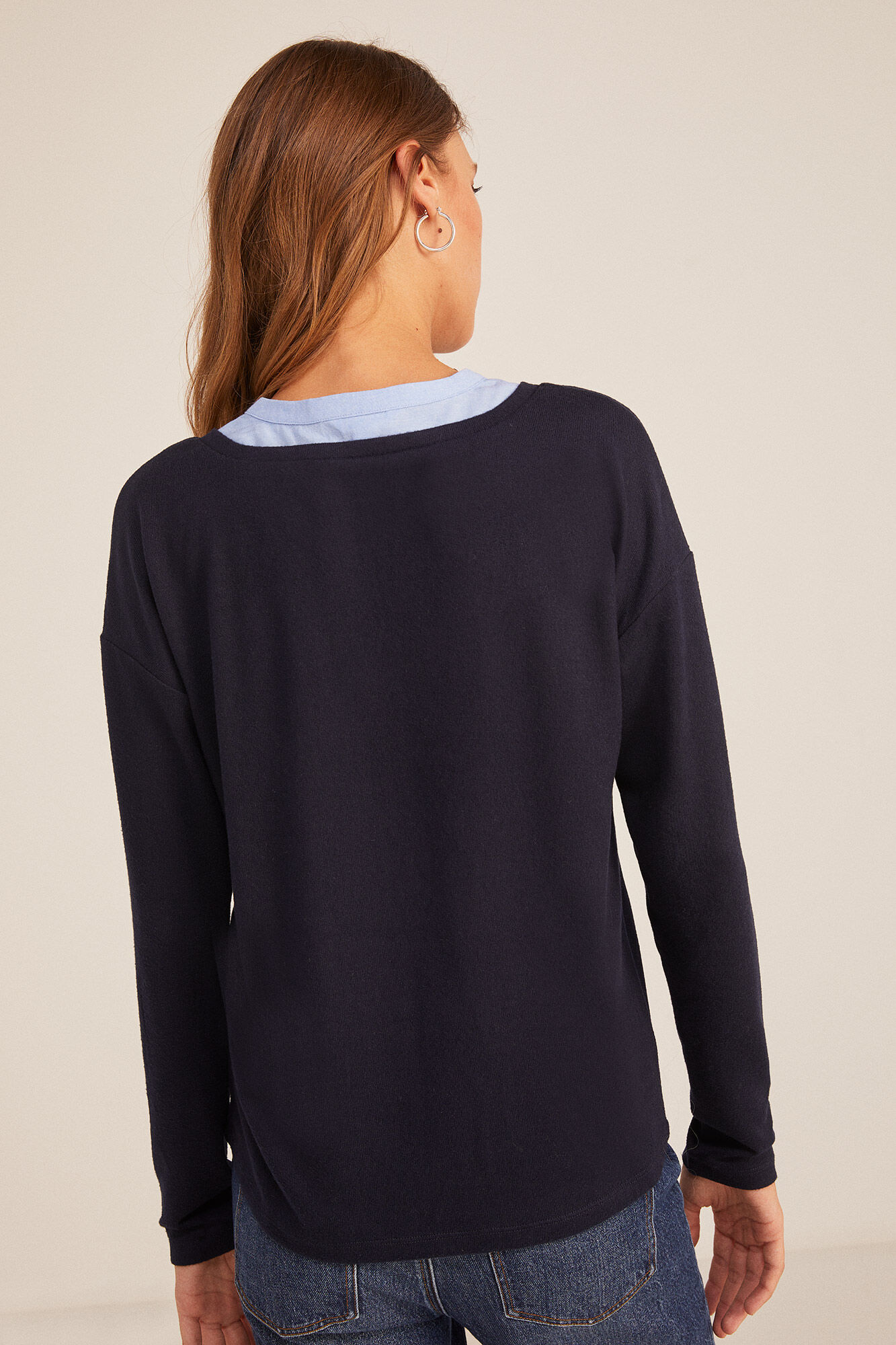 Springfield Playera Punto Cortado Bimateria marino