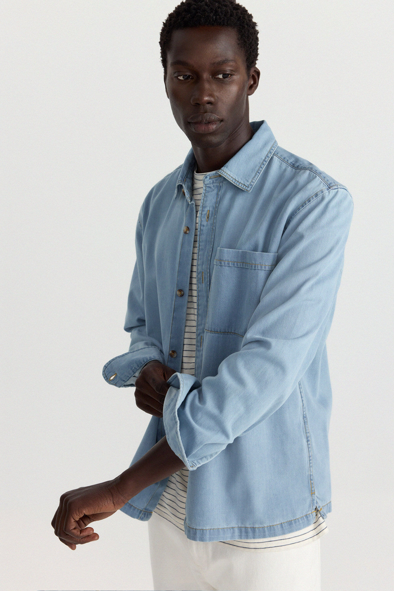 Springfield Camisa overshirt de mezclilla azul