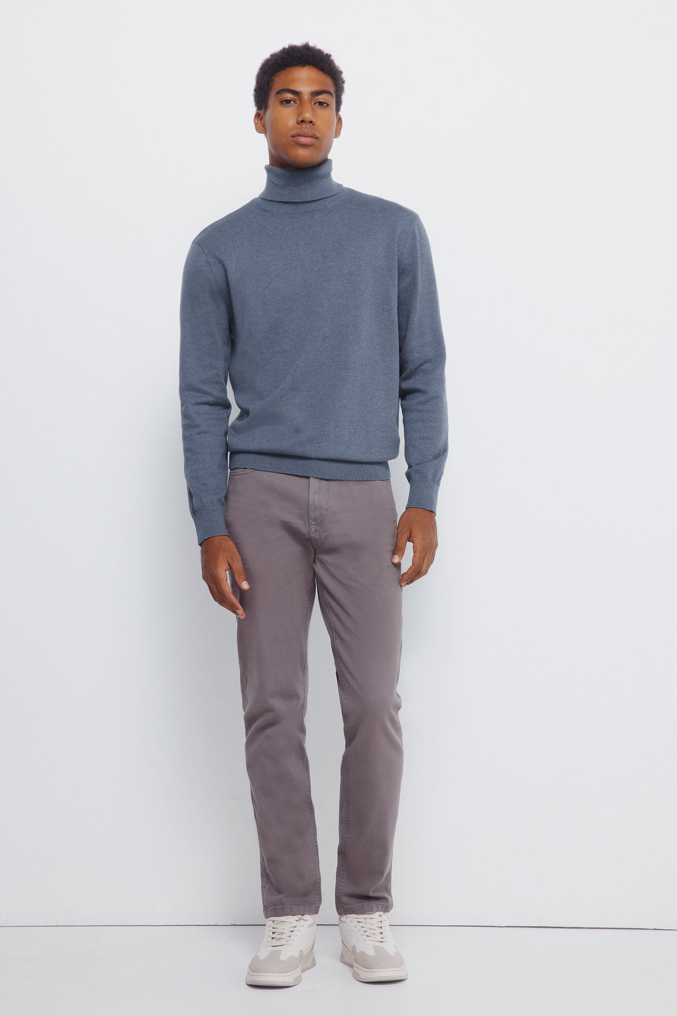 Springfield Jersey b&aacute;sico de cuello alto azul indigo