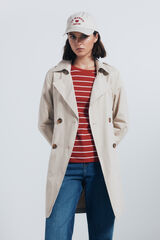 Springfield Gabardina abotonada cinturón beige