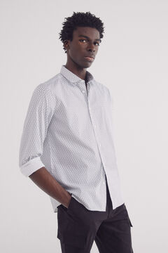 Springfield Camisa popelín micro print easy care natural